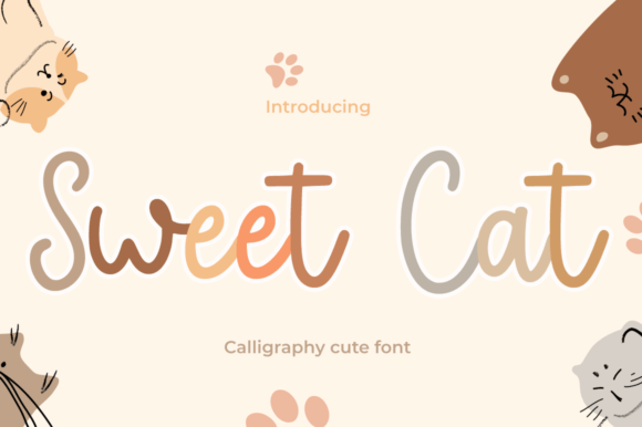 Sweet Cat: Elevating Design with Handwritten Elegance